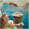 Tazza in Vetro Sporca Dipinta a Mano Art Espresso Latte Tazze Tazze Classiche Chic Ufficio Casa Tazza Acqua Caffetteria Bar