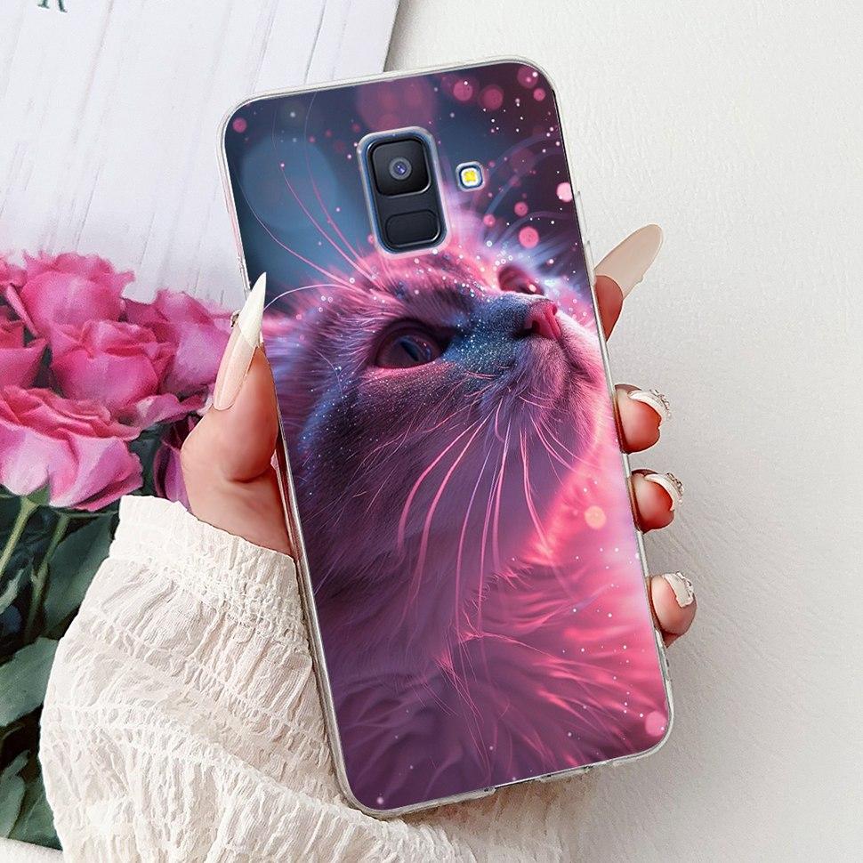 For Samsung Galaxy A6 2018 Case Luxury Painted Cover Soft Silicone Phone Case For Samsung A 6 A6 GalaxyA6 2018 Back Cover Coque