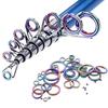 40Pcs Fishing Rod Ceramic Guide Rings 10 Size 0.18in to 1.17in Diameter Universal Replacement Colorful Fishing Rod Eye