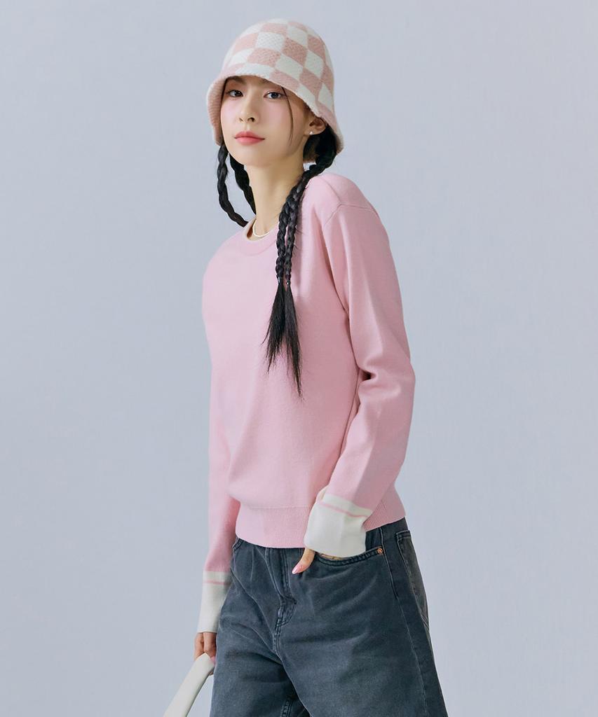 CHASECULT Women'S Color-Block Sleeve Round Sweater-Cfrg5261C0P