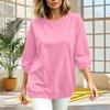 Women's Casual Three-Quarter Sleeve T-Shirt Top for Everyday Wear