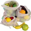 Breathable Cotton Drawstring Storage Bags Assorted Sizes For Freshness Produce Kitchen Organization Sustainable