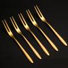 Fruit Base Holder Forks Set Stainless Steel Salad Dessert Forks