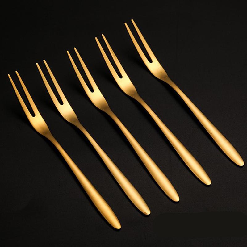 Fruit Base Holder Forks Set Stainless Steel Salad Dessert Forks