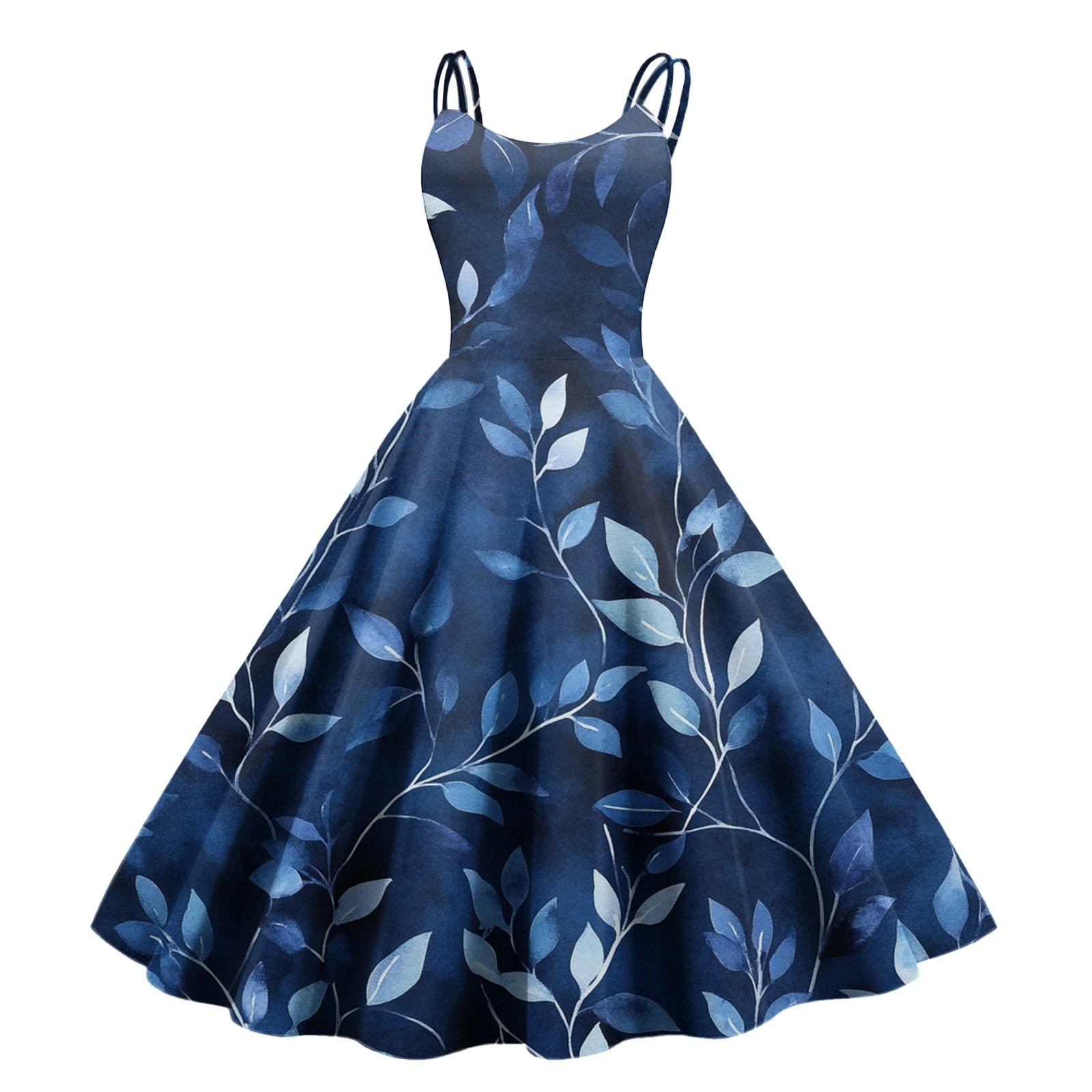 

Женское сексуальное платье с открытыми плечами в стиле панк-винтаж с цветочным принтом XXL темно-синий