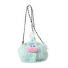 Women cute long hair little monster creative girl crossbody bag long braid funny doll shoulder bag girl