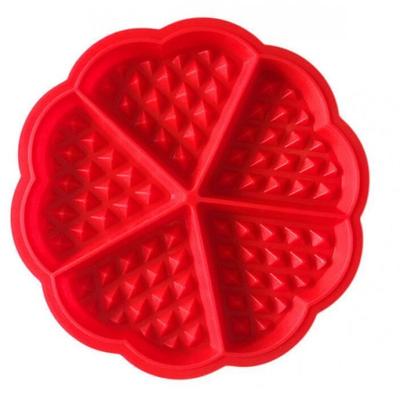 Waffle Mold - Family - Silicone - 18.5 Cm - Red - Dishwasher Safe