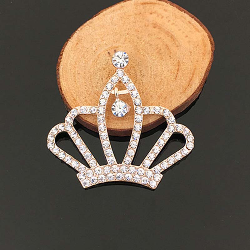 Engood 50Pcs DIY Alloy Crown Pendant Rhinestone Button Sewing Trim & Embellishments Craft Buckles For DIY Hair Dress HZ25-HZ474
