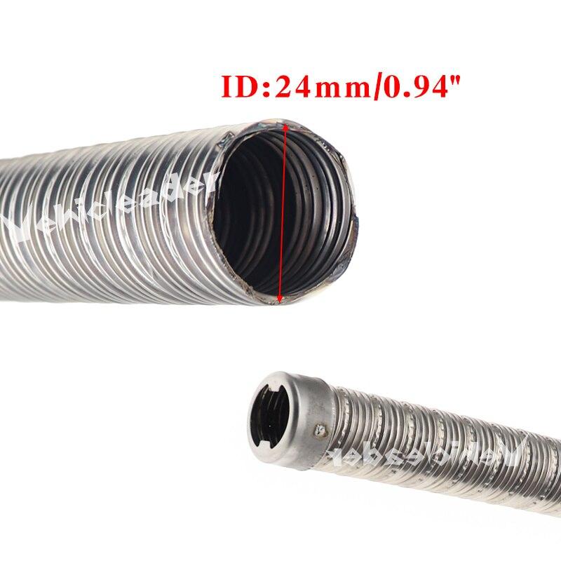 60cm-200cm 24mm Doppelschicht-Heizungsauspuffrohr aus Edelstahl für Webasto Eberspacher Air Diesel Heizungsauspuffschlauchleitung