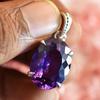 925 CERTIFIED 29.70 Ct Sterling Silver Pendant Natural Purple Tanzanite Jewelry MY.PDS-336-NS