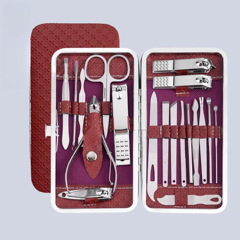 19pcs Stainless Steel Nail Scissor Set Full Set Nail Clippers Household Cuticle Nipper Manicure Tools Nail Clippers