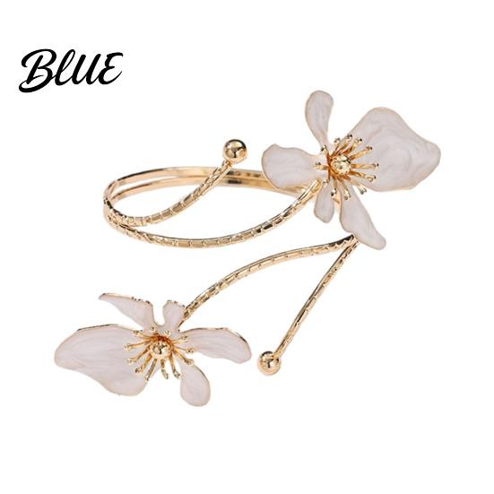 Feminine Armlet Bracelet Flower Arm Cuff Women Upper Adjustable Open