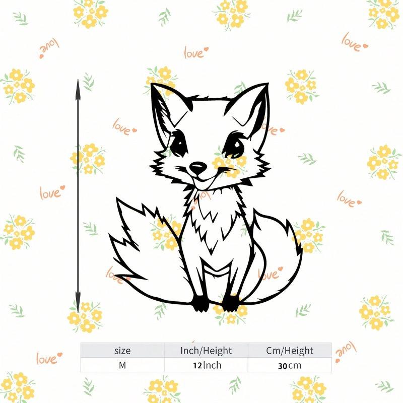 Fox Metal Wall Art Cute Fox Design Weather Resistant Iron Sculpture Garden Bedroom Gift разноцветный