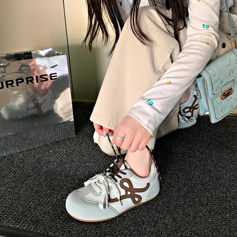 Retro Dexun shoes women's 2025 new spring soft-soled sports shoes design sense casual shoes contrasting colors Forrest Gump shoes