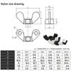 5-25pcs M3 M4 M5 M6 M8 M10 Nylon/304 Stainless Steel Hand Tighten Nut Butterfly Nut Ingot Wing Nut Nuts