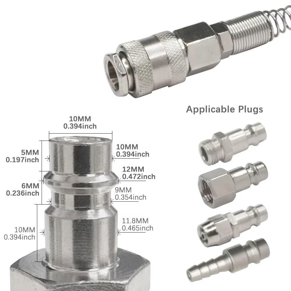 1Pcs with Protective Spring Pneumatic Quick Coupling Iron Plated Nickel SP PP 20 30 40 Air Hose Connector Standard EU