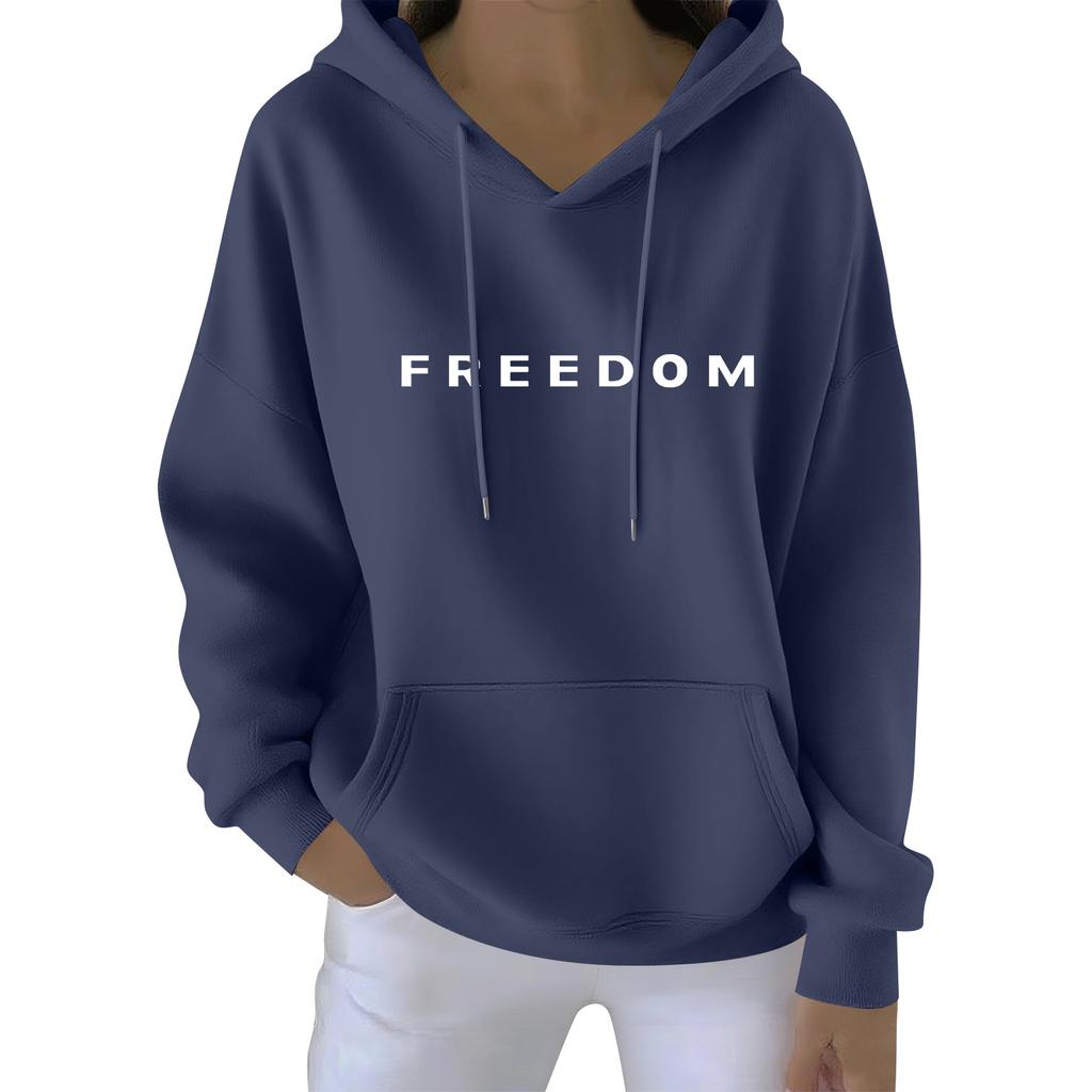 Kvinners uformelle motetrykk Langermet sweatshirt med hette