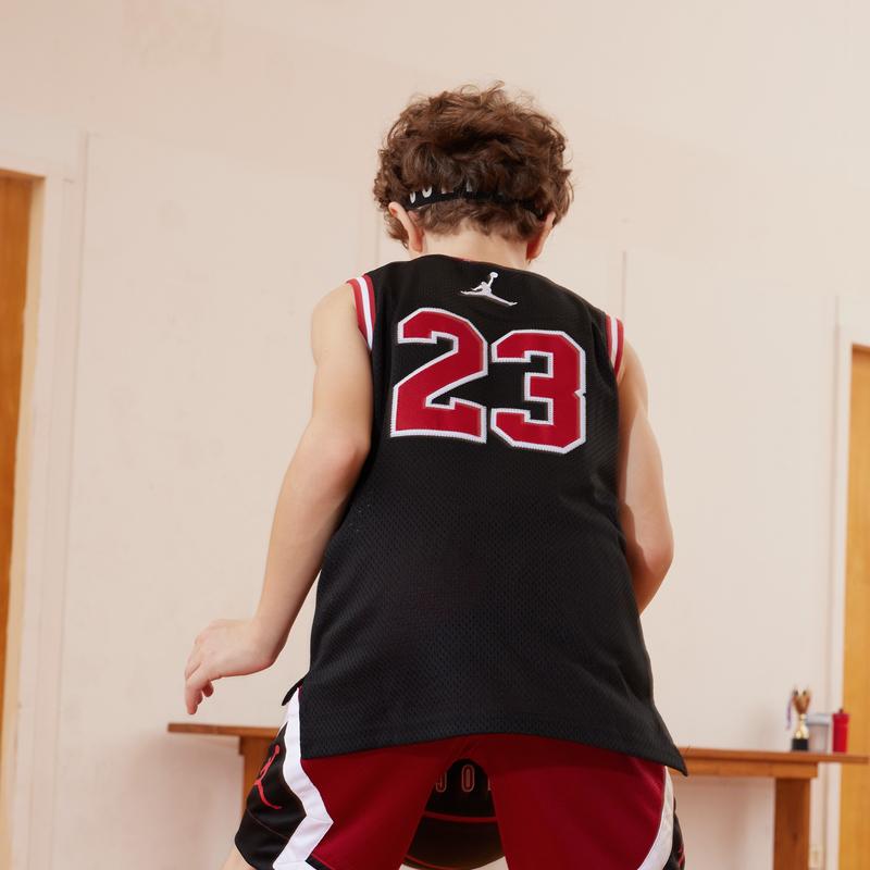 Jordan Simple Letter Number Print Round Neck Pullover Loose Sleeveless Vest Kids Tops Black JD2122087GS-001