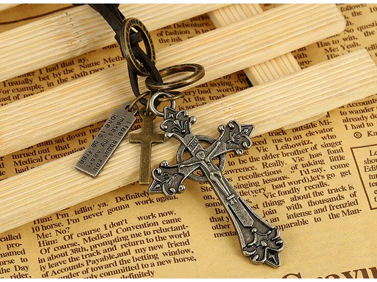 

European & American Style Leather Hammer Necklace - Popular Cowhide Jewelry