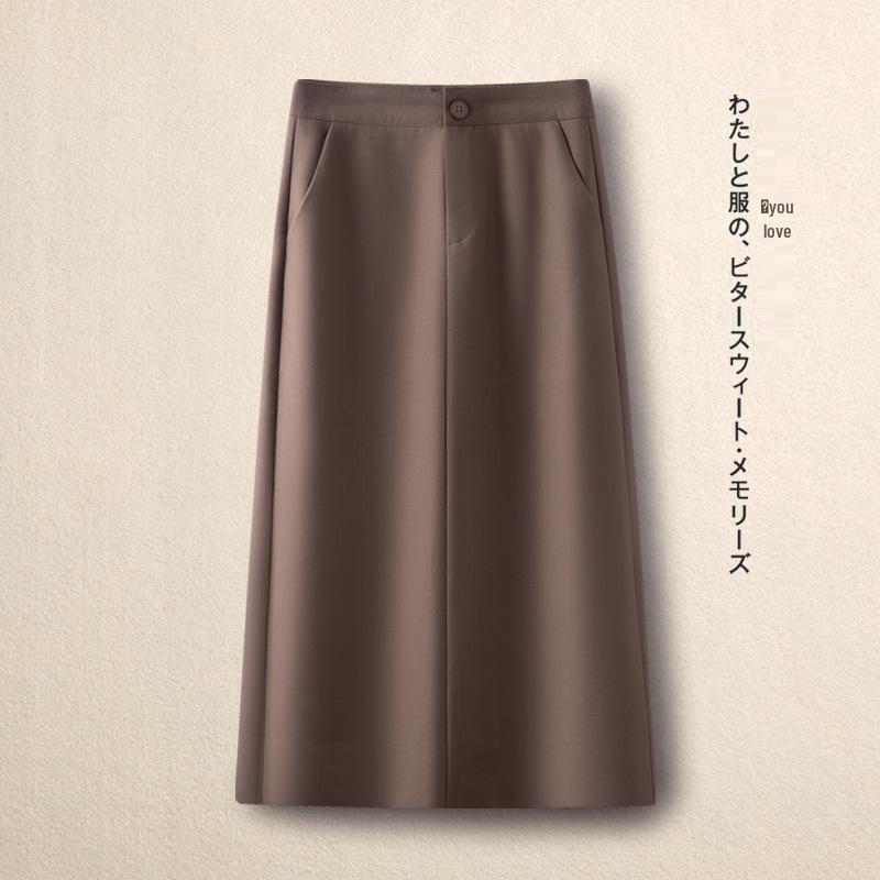 Women's High Waist Gray A-line Bodycon Skirt - Spring/Fall 2025 Collection