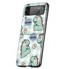 Cute Cartoon Dinosaur Baby Case Phone Cover for Samsung Galaxy Z Flip 6 5 4 3 5G ZFlip6 ZFlip5 ZFlip4 ZFlip3 Black Hard Trend Fu