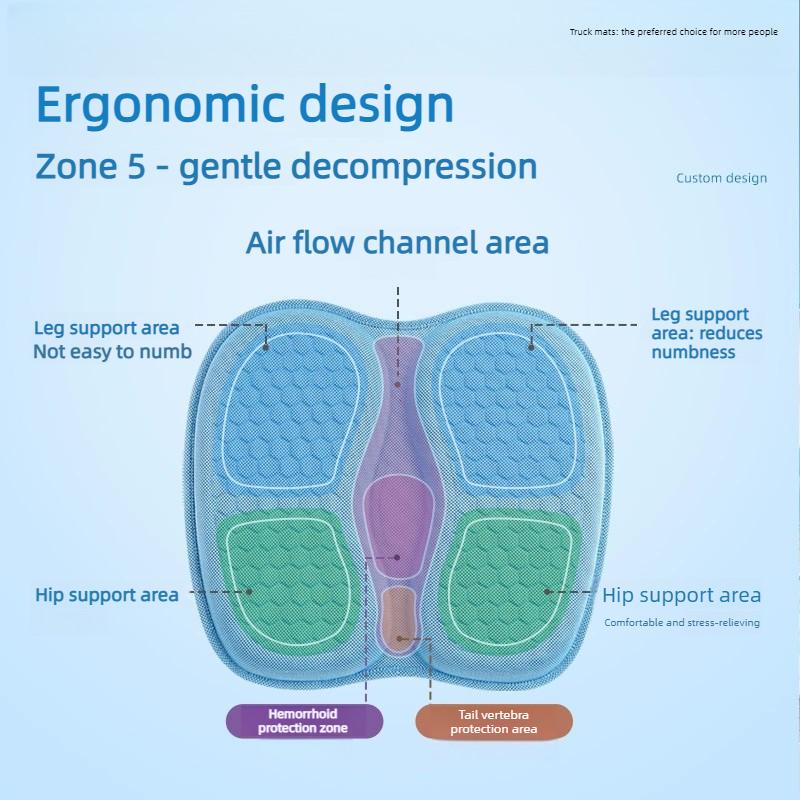 3D Summer Gel Breathable Single Seat Cover Cushion Ventilation Cooling Universal Car Curved Design Pad Auto Interior Accessory