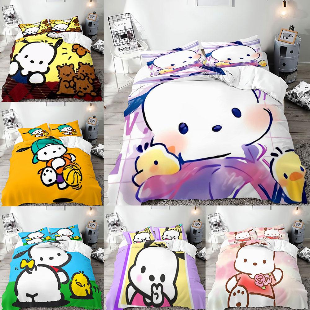 Pochacco 3D Print Bedding Sets Comforter Quilt Bed Cover Duvet Cover Pillow Case 2-3 Pieces Sets Kids Adult Bedroom Decor