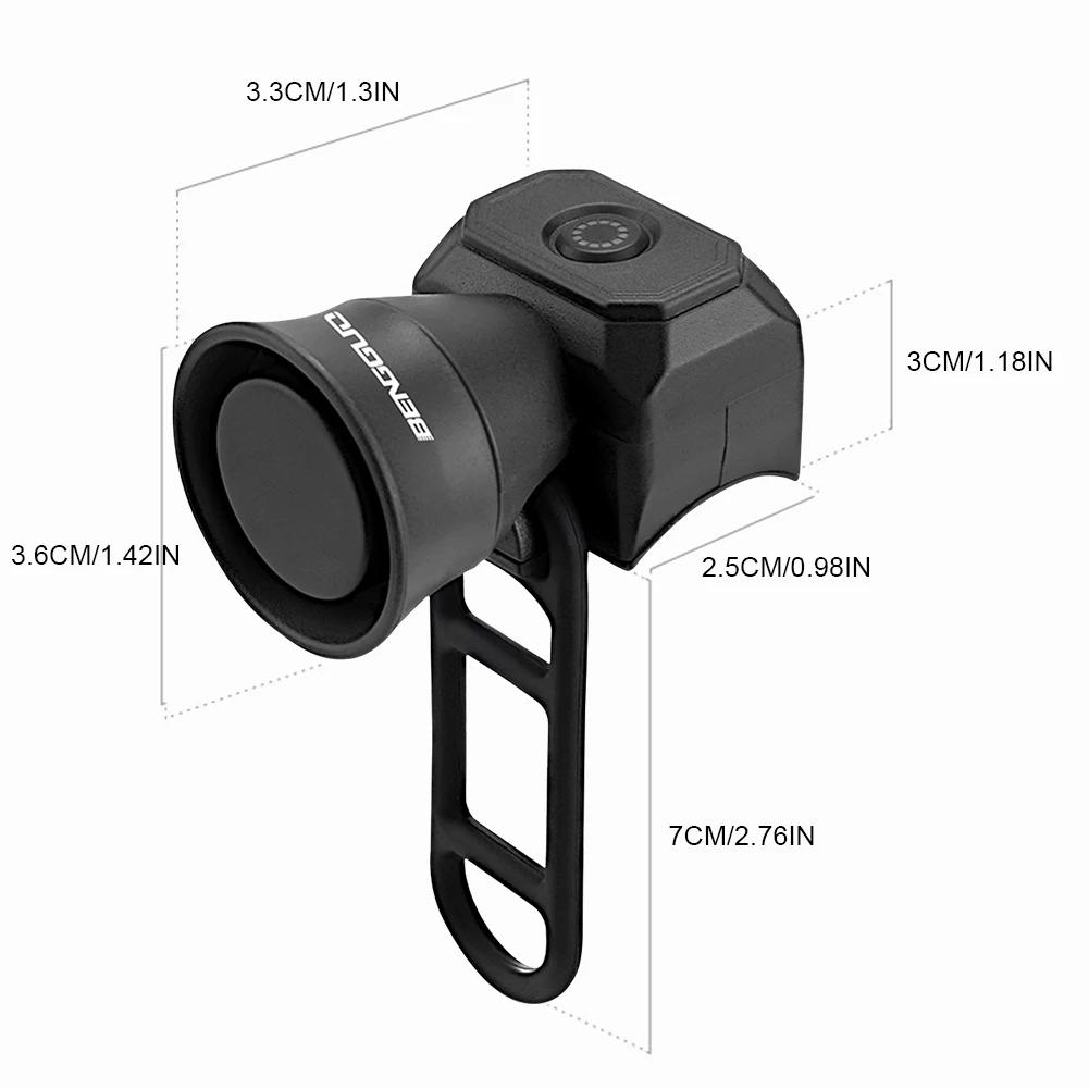 120db Electric Bike Horn 5 Sound Modes for Adults/Kids Electric Bike Bell Waterproof USB Rechargeable Battery for Mountain Bike