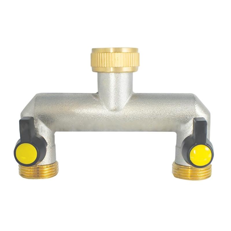 

Practical Double Control Garden Faucet Adapters with Portable Sturdy Brass Construction and Rustproof Easy Installion чёрный