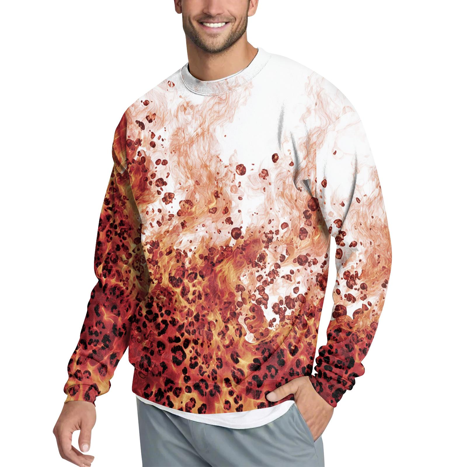 

Men s Casual Fashion Printed Round Neck Pullover Sweatshirt S