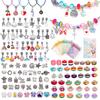 DIY Kids Crystal Bead Bracelet Kit With Small Box 1.5cm Height 66-162pcs Sweet Fruit Flower Design
