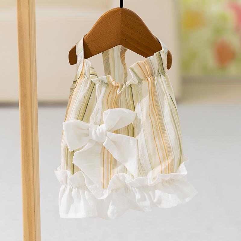 Spring and Summer Teddy Bigbear Bigfoot Pet Clothing Thin Breathable Striped Skirt Small Dog Cat Dog Clothing
