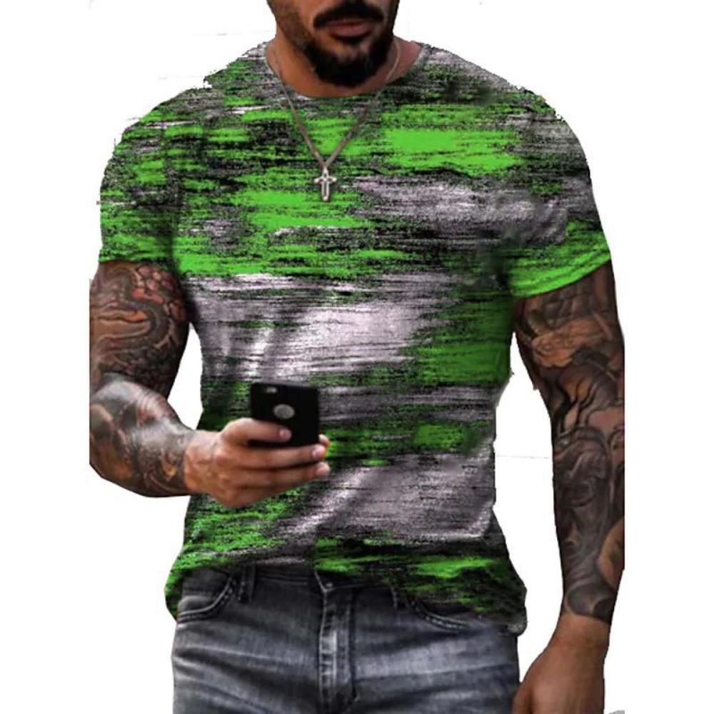 Summer Graffiti 3D Printed Men's T-shirt Street Style Round Neck Short Sleeve Top Casual T-shirt