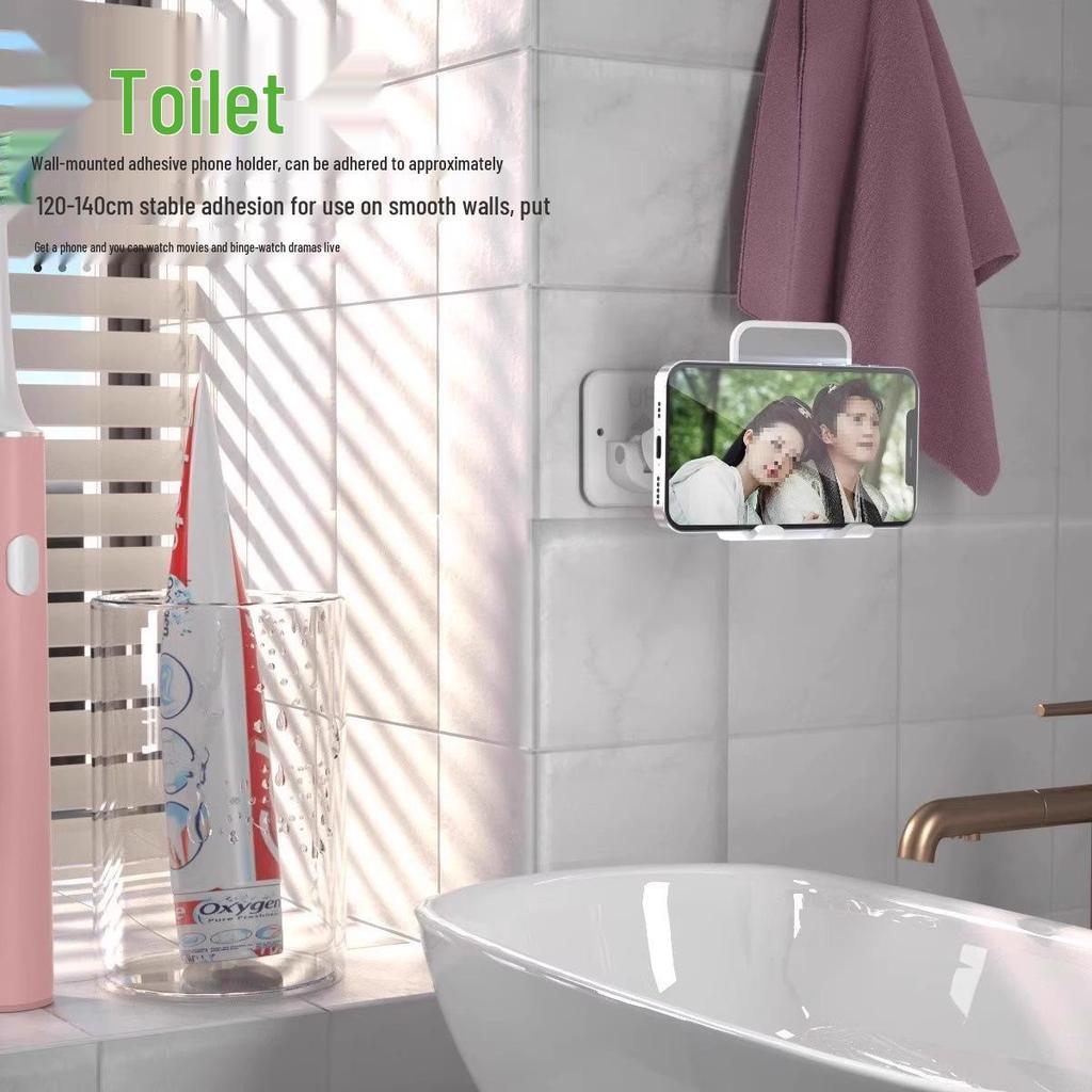 Lazy Person Wall-Mounted Phone Holder for Kitchen & Bathroom