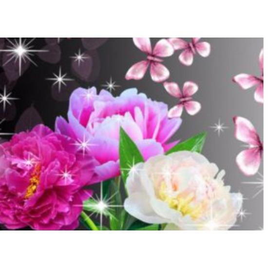 

5D DIY Алмазная картина Цветок Вышивка крестом Алмазная вышивка Круглая алмазная настенная живопись 25x20cm