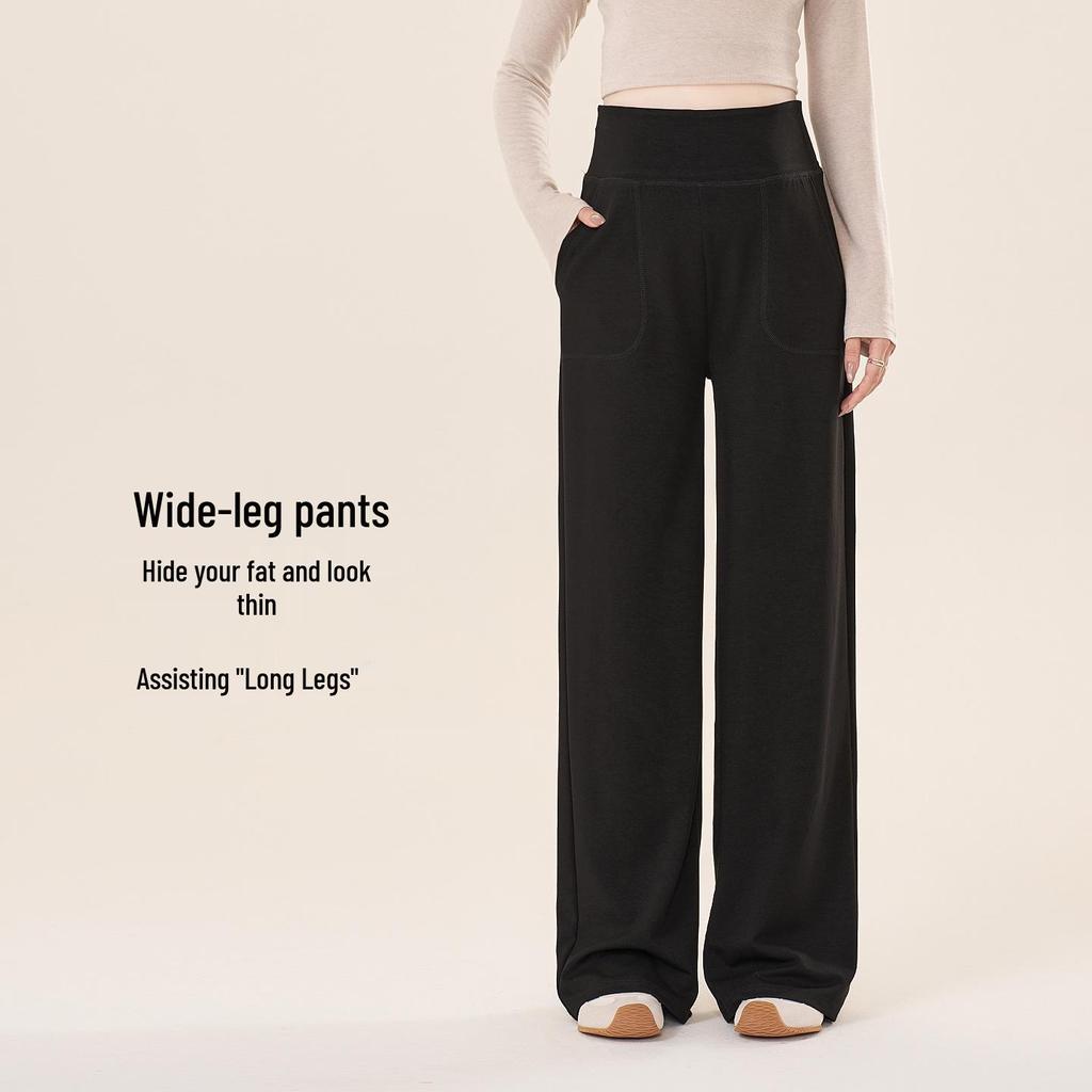 Petite Black Wide-Leg Maternity Pants - Non-Constricting for Spring & Autumn 2025