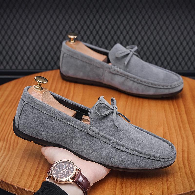 

2024 spring Doudou shoes men s driving one-pedal men s shoes British style soft-soled casual leather shoes men s loafers 39