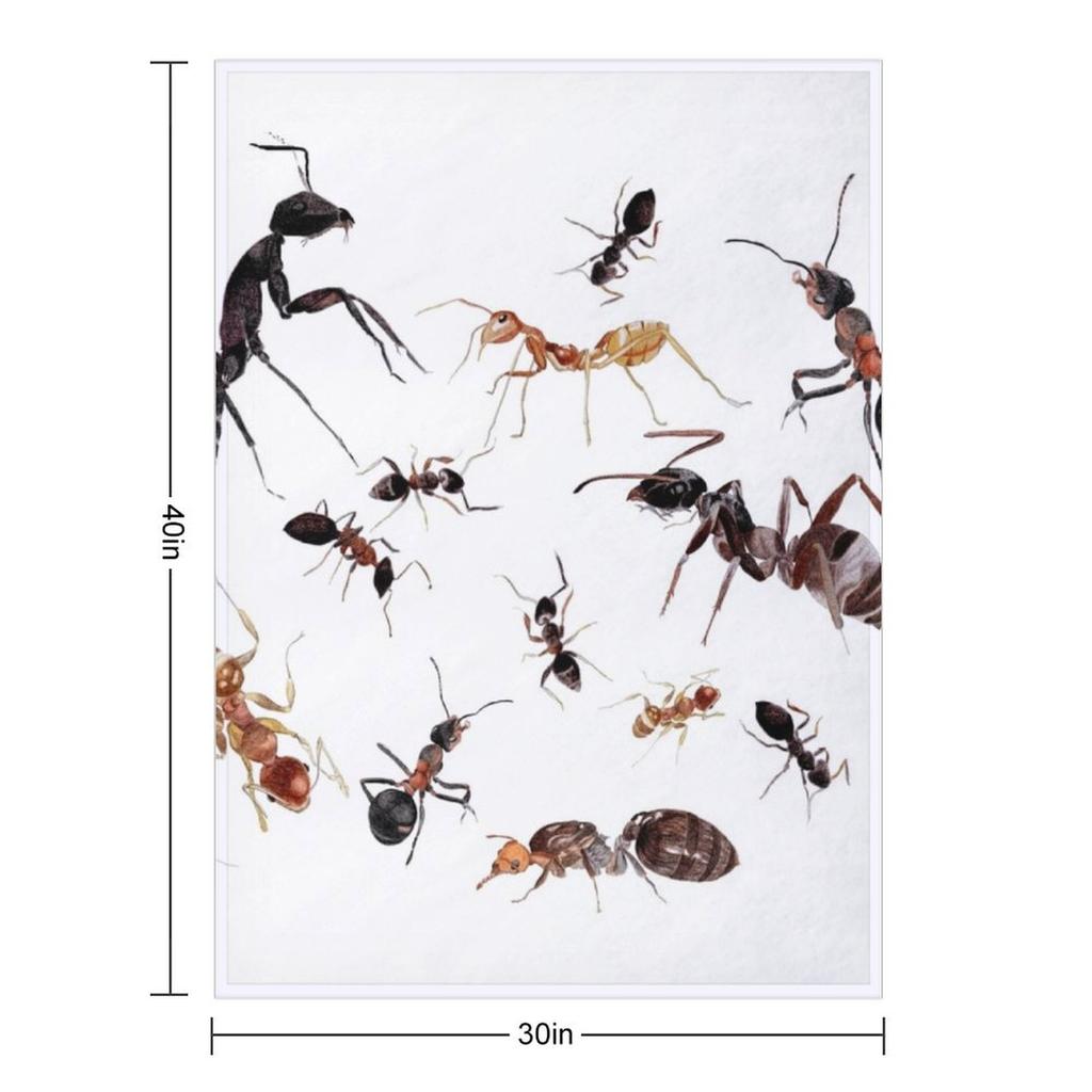 A Medley of Ants Throw Blanket Thermal Softest Retros Sofa Quilt Blankets