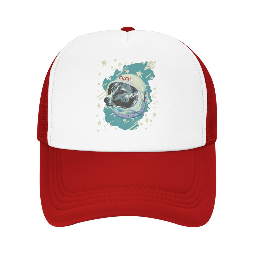 Laika Dog Sputnik Space Dog Space Travel USSR CCCP Mesh Baseball Cap Unisex HipHop Sun Hats Hat Breathable Summer Trucker Caps