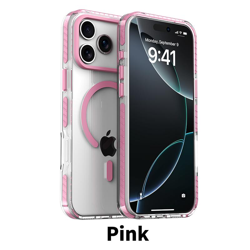 

For iPhone 12 13 14 15 16 17 Pro Max for Magsafe Case Transparent Acrylic TPU Hybrid Armor Cover for iPhone 14 15 16 Plus iPhone17