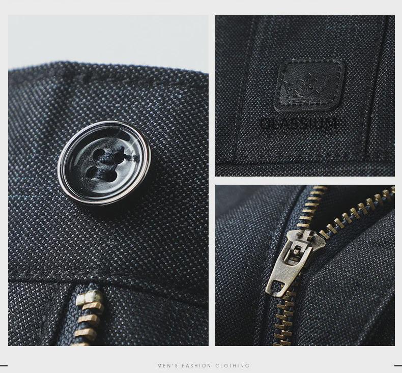 High-End Striped High Waist Casual Trousers for Middle-Aged Men