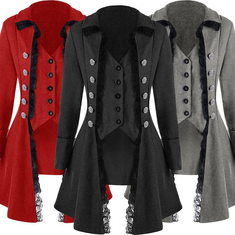 Vintage Gothic Men's Steampunk Corset Coat For Halloween Party