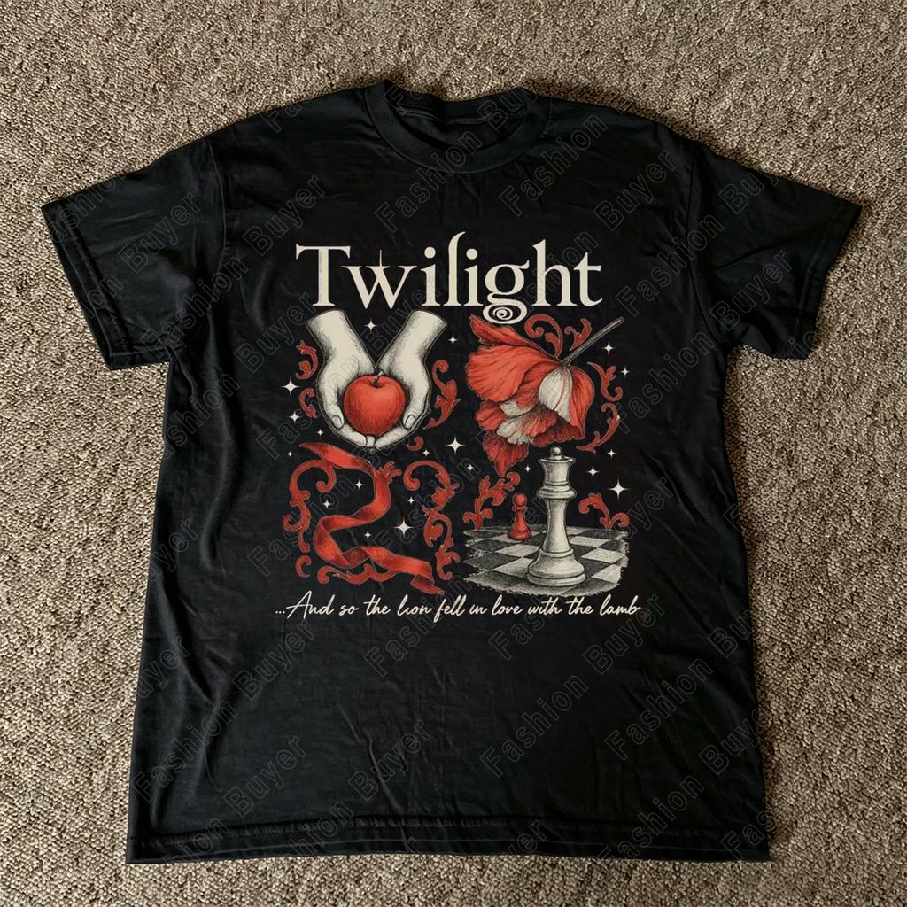 Retro The Twilight Saga Print Short Sleeves Tshirt Movie Tee s Movie Twilight Fans Homage Tee Gift for Fans Couple Tops