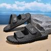 Handmade Men's Beach Slippers Plus Size Summer Comfortable Leather Slippers For Men Flip Flops