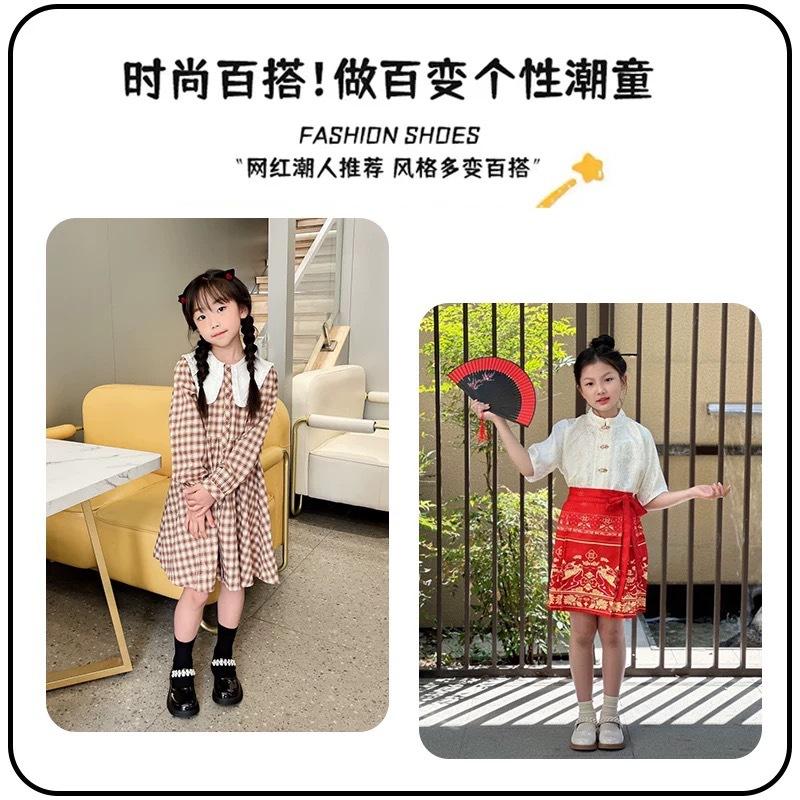 Girls' Small Leather Shoes 2025 Spring and Autumn New Spring Children's Soft-soled Princess Shoes Black Medium and Older Children's Mary Jane Singl