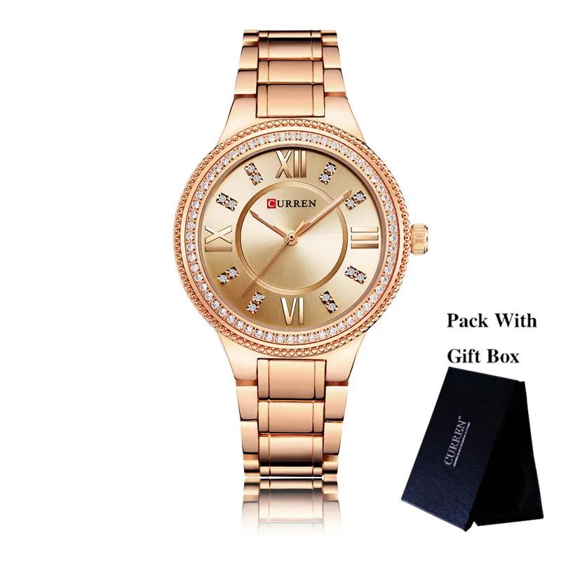 CURREN Fashion Women Watch Top Brand Luxury Ladies Girl Wristwatch Black Stainless Steel Bracelet Classic Female Clock Gift 9004