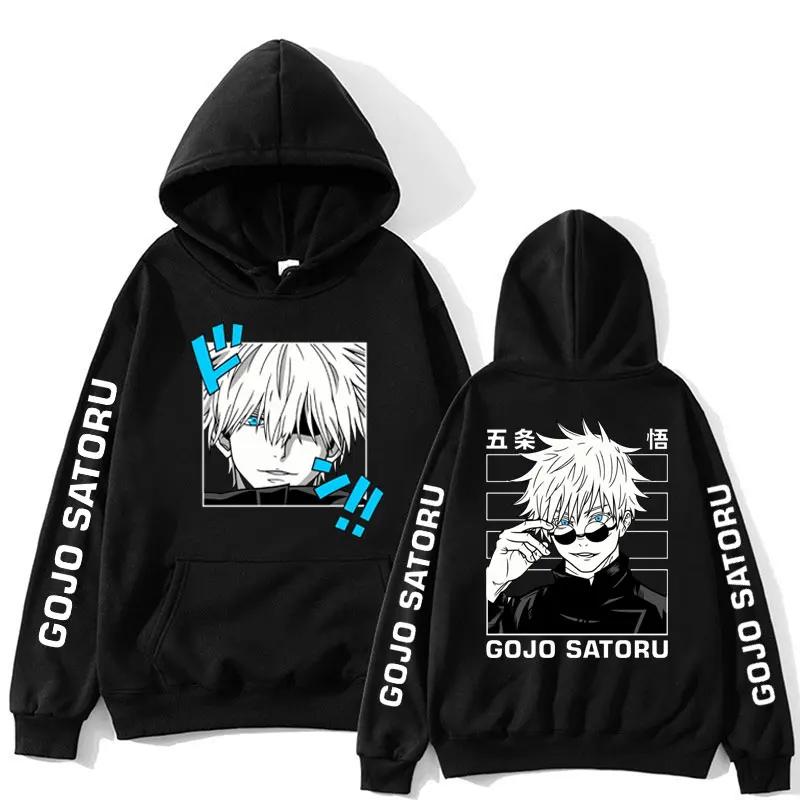 Jujutsu Kaisen Anime Klær Satoru Gojo Anime Genser Høst Fleece Manga Hettegensere Løs Harajuku Herre Streetwear