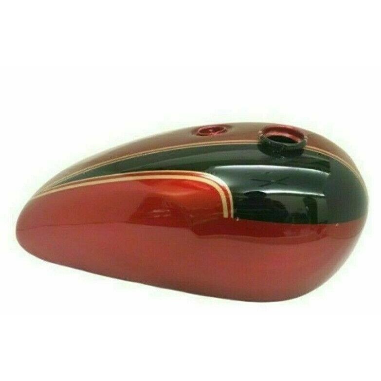 Fit For Triumph T140 Red & Black Painted Steel Petrol Fuel Gas Tank