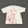 Evangelion Asuka Minimalist Eva Anime Vintage Wash Heavyweight Cotton T-Shirt Short Sleeve Men Women