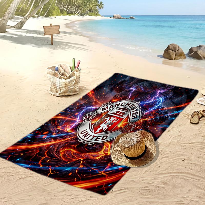 Manchester United Printed Beach Towel Quick Dry Soft TowelPortable Large Rectangular Beach Blanket for Travel Swimming Pool